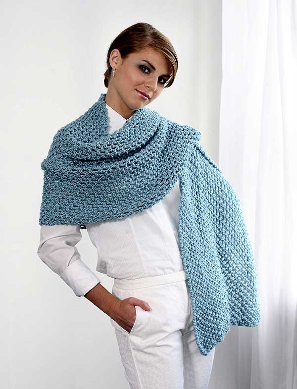 Rectangular OPENWORK Shawl to Knit front to the