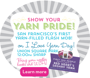San Francisco Yarn-filled flash mob on I love yarn day