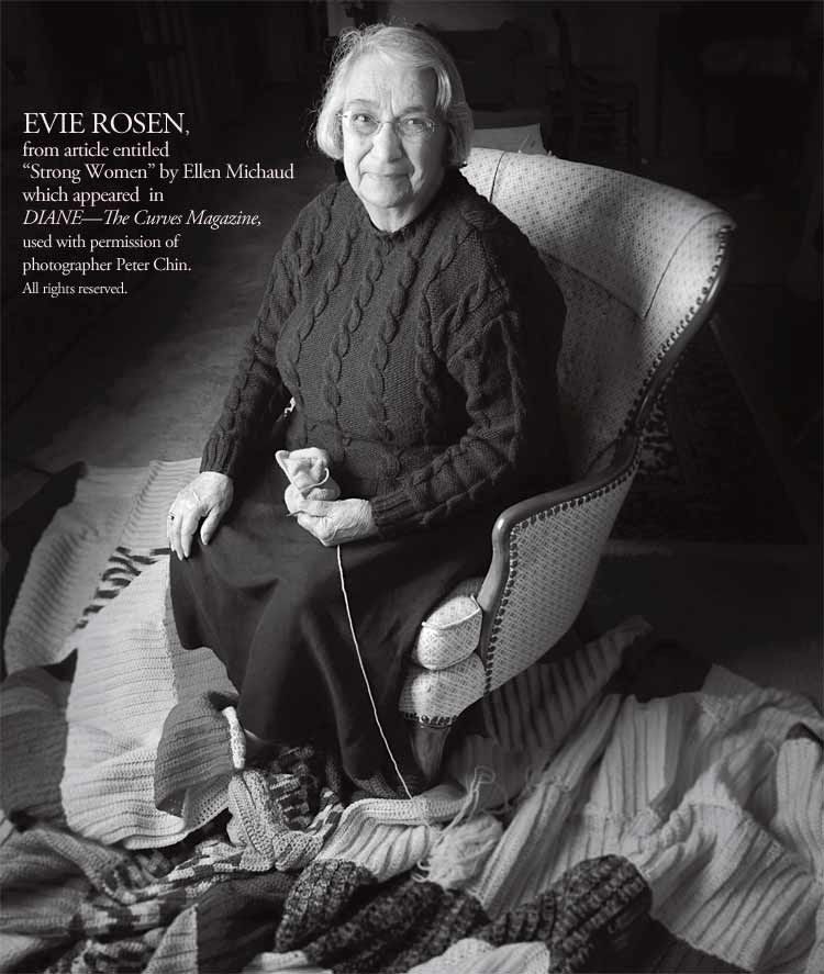EVIE ROSEN, from article entitled Strong Women by  Ellen Michaud which appeared  in The Curves Magazine, used with permission of  photographer Peter Chin. All rights reserved.