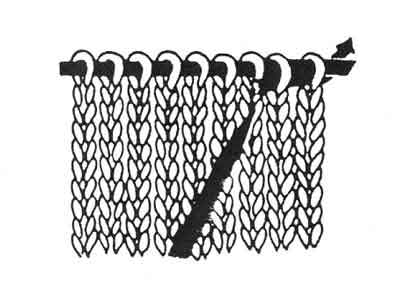 Diagram 1 for knitting 2 stitches together
