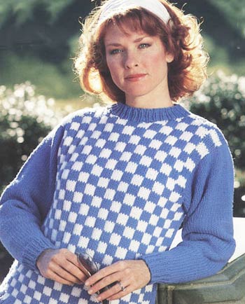 Checker Knitted Pullover  Welcome to the Craft Yarn Council