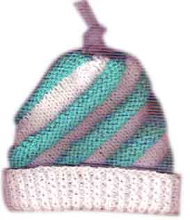 Rib-knit hat - Pink/Swirls - Kids