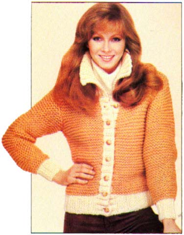 photo of woman wearing a knitted cardigan