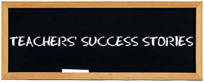 Chalkboard with Teachers Success Stories written