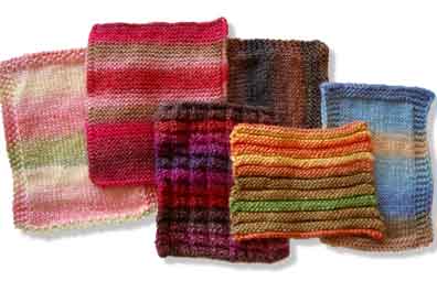 photo of knitted squares