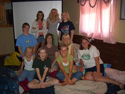 Annette Bjorklund and knitting girls