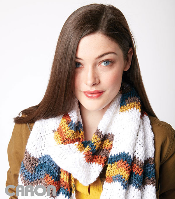 Chevron stripes crochet scarf